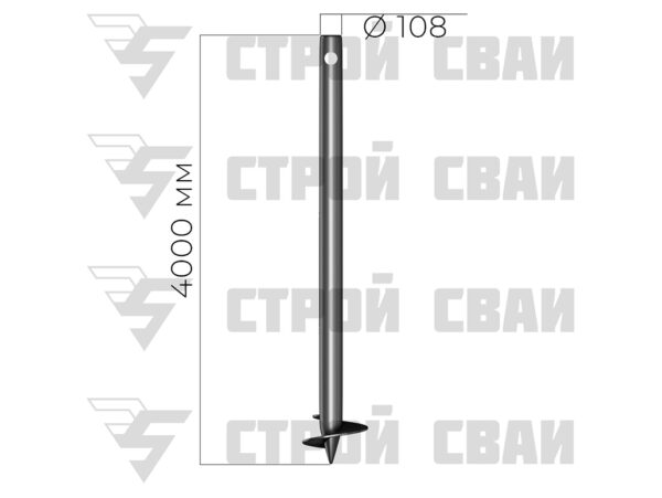 свая винтовая 108х4000 4 мм