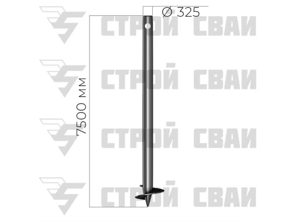 свая винтовая 325х7500 8 мм