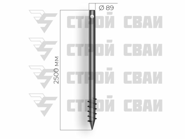 свая шуруп 89х2500 мм